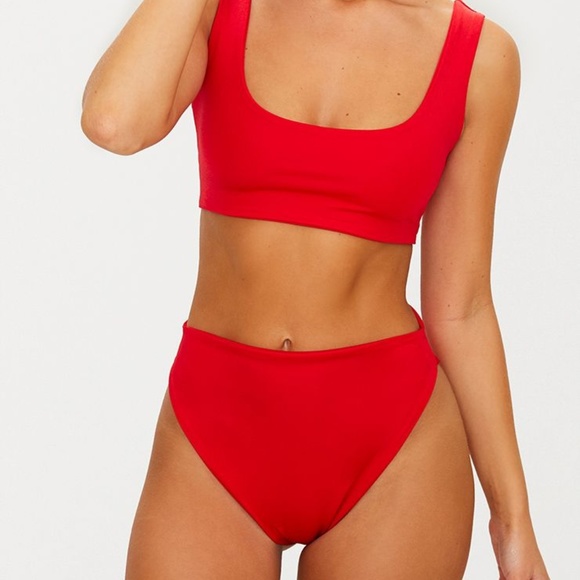 high waisted high cut leg bikini bottoms